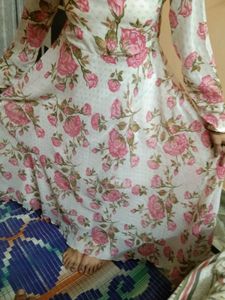 Anarkali Flower Print Suit