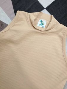 Ribbed Mock Neck Tank Top