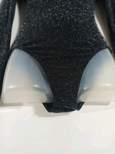 Divided By H&amp;M Black &amp; Silver Bodysuit Top