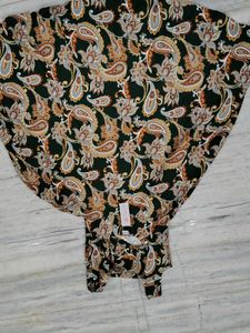 Elegant Green Paisley Print Dress