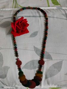 Boho Chic Wooden Beaded Necklace