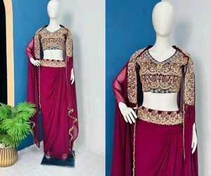 Elegant Embroidered Saree with Blouse
