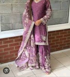 Purple Embroidered Kurta Set