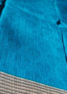 Elegant Aqua Blue Tissue Saree