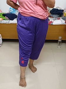 Purple Capri Pants with Detail