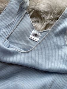 Light Blue Ribbed Tank Top