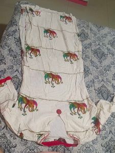 A Multicolour Peacock Print Thread Work Kurta