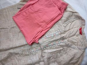 Kurti Pant Set With Sequence Work