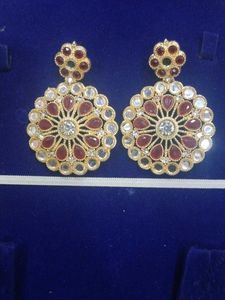 Red Stoned Rajastani Model Earring
