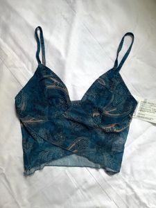 Lulu And Sky Sea Green Crop Top