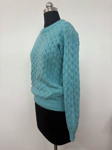 Stylish Blue Knit Sweater