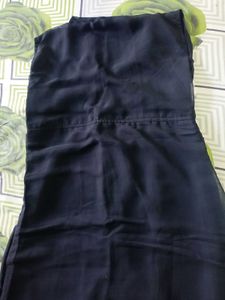 Navy Blue Maxi Dress with Floral Details