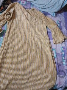 Striped Midi Dress with Bell Sleeves