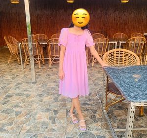 Women Lavender Polka Dot Dress