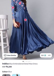 Inddus Silk Blend Embroidered Dress