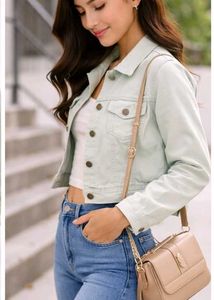 Mint Green Denim Jacket