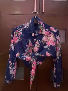 Floral Tie-Front Top