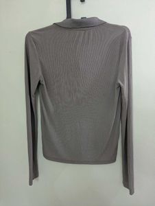 Zara Fitted Ripped Polo Top