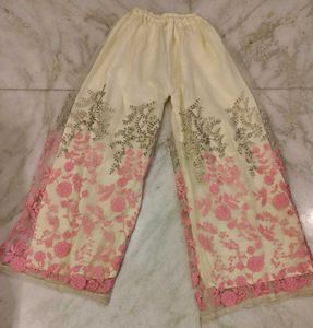 Designer Plazo Golden And Pink