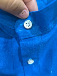 Men&#39;s blue kurta with khaki pant from blackberrys