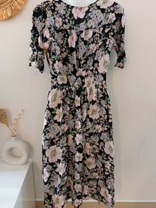 Turkish Brand Black Floral Dress