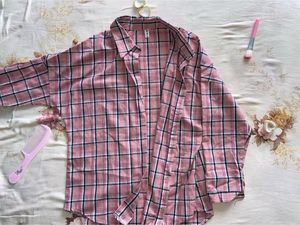 Pink Plaid Button Up