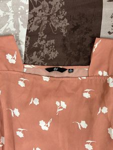 Square Neck Floral Peach Top