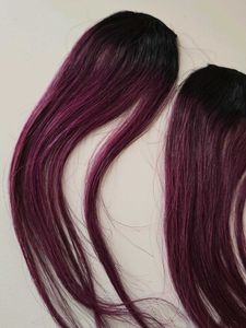 Clip On Purple Ombre Hair Streaks ( Set of 2)