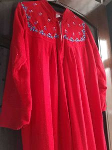 Fleece Embroidered Nightgown