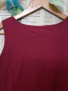 Burgundy Floral Applique Tank