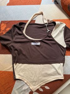 Color Block Crop Top