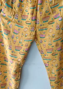 Yellow Printed Beautiful Night Suit