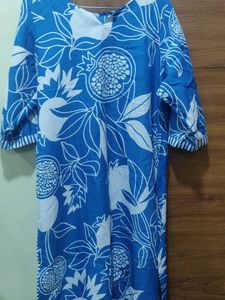 Blue And White  Flower Print Cord Set