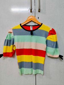 Rainbow Coloured Body Fitted Top