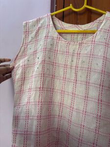 Sleeveless Kurti With Embroidery Work