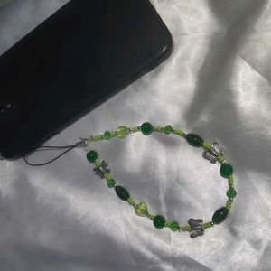 Green Butterfly Phone Charm Handmade