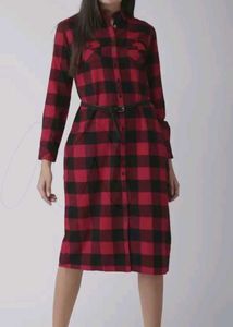 Red &amp; Black Plaid Dress