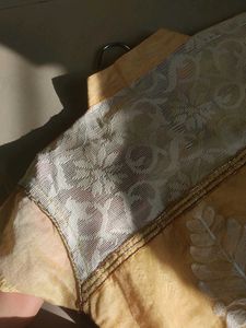 Embroided White N Gold Collar Kurti