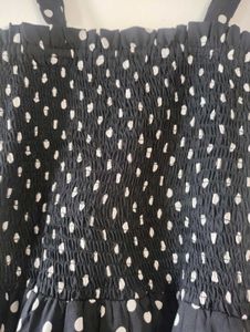 Polka Print Dress For Women, Black