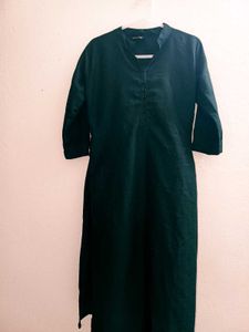Bottled green straight fit kurti for women