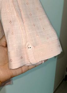 Peach Pointelle Detail Blouse