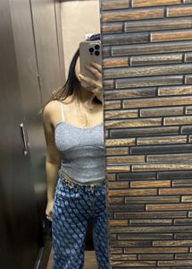 Gray Corset Top Padded Tube