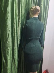 Elegant Green Sweater Dress
