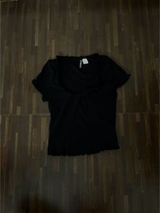 cute black ruffle top