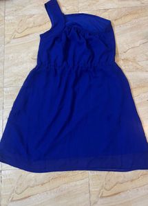 Party wear blue One Shoulder Dress with sequins