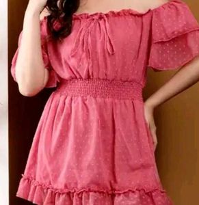 Pink Off-Shoulder Top
