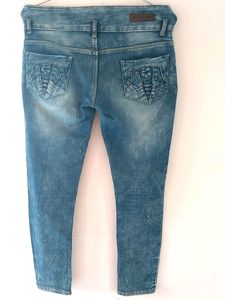 Embroidered Light Wash Jeans