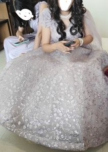 Sparkly Floral Gown with Cape