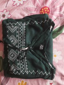 Embroidered Green Top