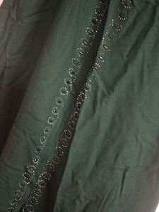 Elegant Green &amp; White Maxi Dress